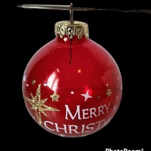 Bronner's Red Glass Hand Blown Christmas Ball Ornament